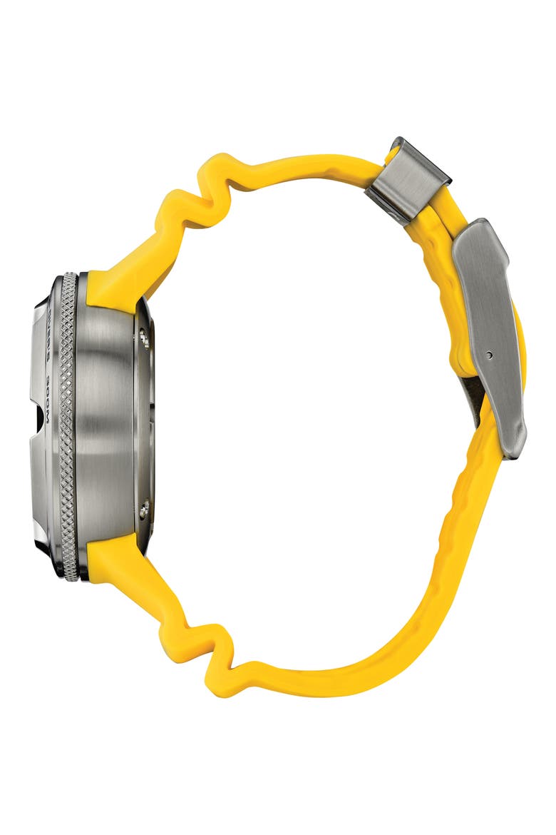 Promaster Dive Ecozilla Polyurethane Strap Watch, 48mm, Alternate, color, NAVY/ YELLOW