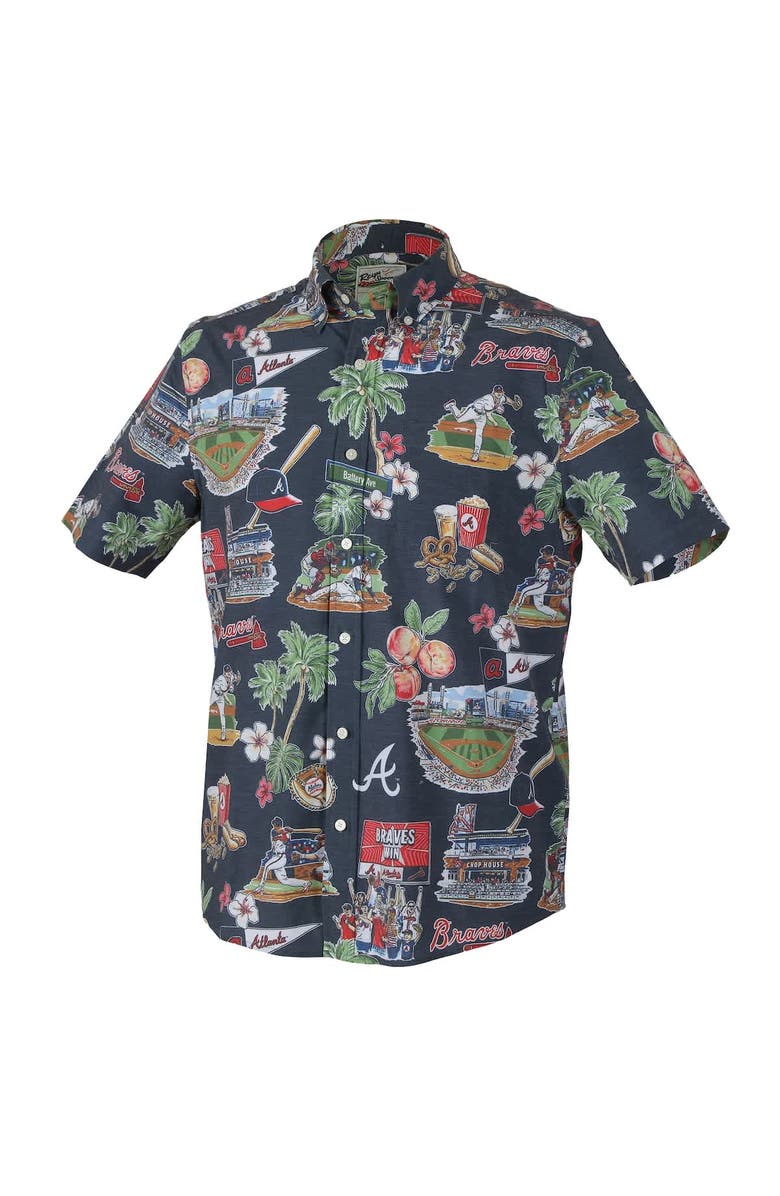 Reyn Spooner Men's Reyn Spooner  Navy Atlanta Braves Scenic Tri-Blend Performance Button-Up Top, Alternate, color, 