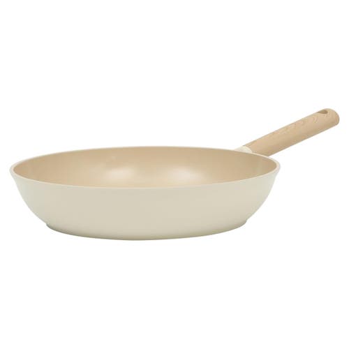 Gibson Elite Folkstone 12 Inch Ceramic Nonstick Cast Aluminum Frypan In Beige In White