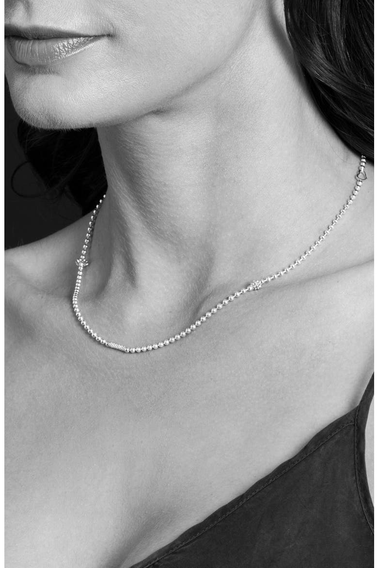 Signature Caviar Beaded Station Necklace, Alternate, color, TWO TONE
