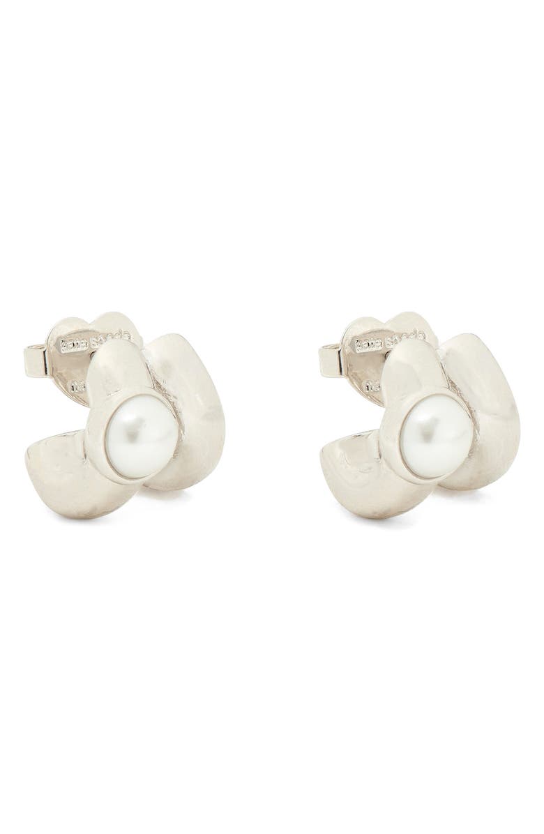 Kate Spade New York keep sparkling double hoop earrings, Alternate, color, Clear/ Silver.