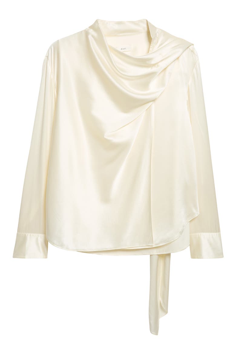 Nadine Silk Blend Cowl Neck Top, Alternate, color, OFF WHITE