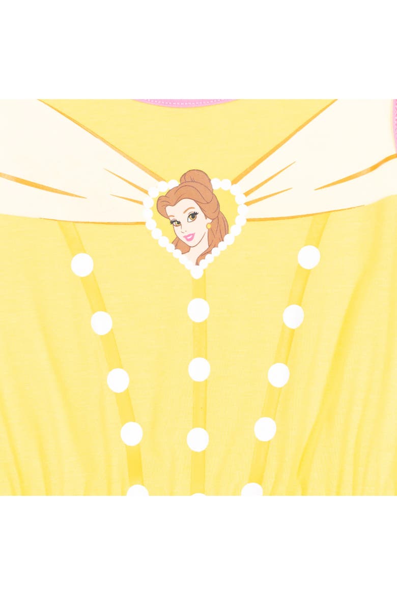 Princess Skirt Overlay Romper, Alternate, color, Belle Yellow Pink