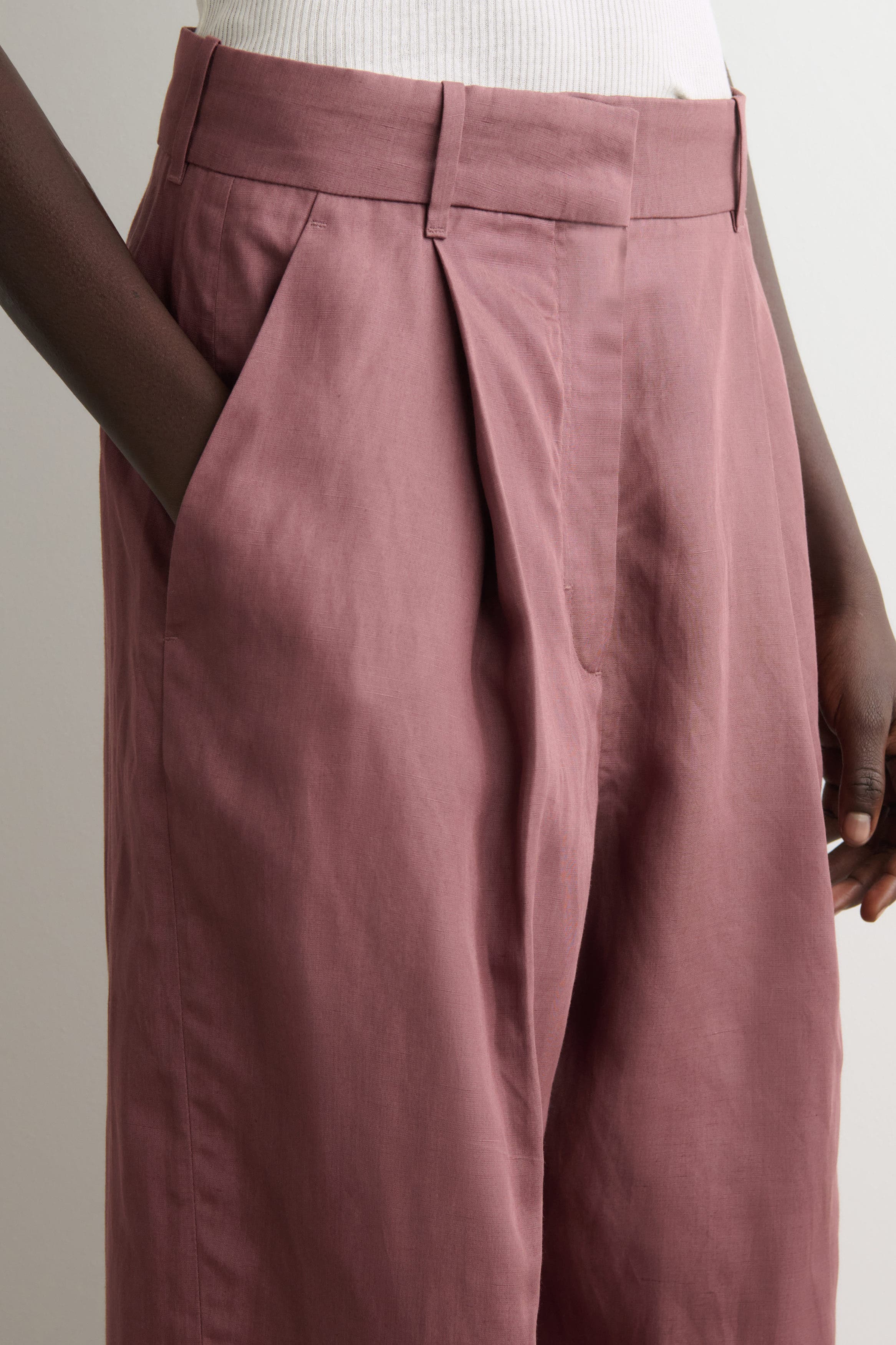 Relaxed Linen-Blend Wide-Leg Pants - image 4