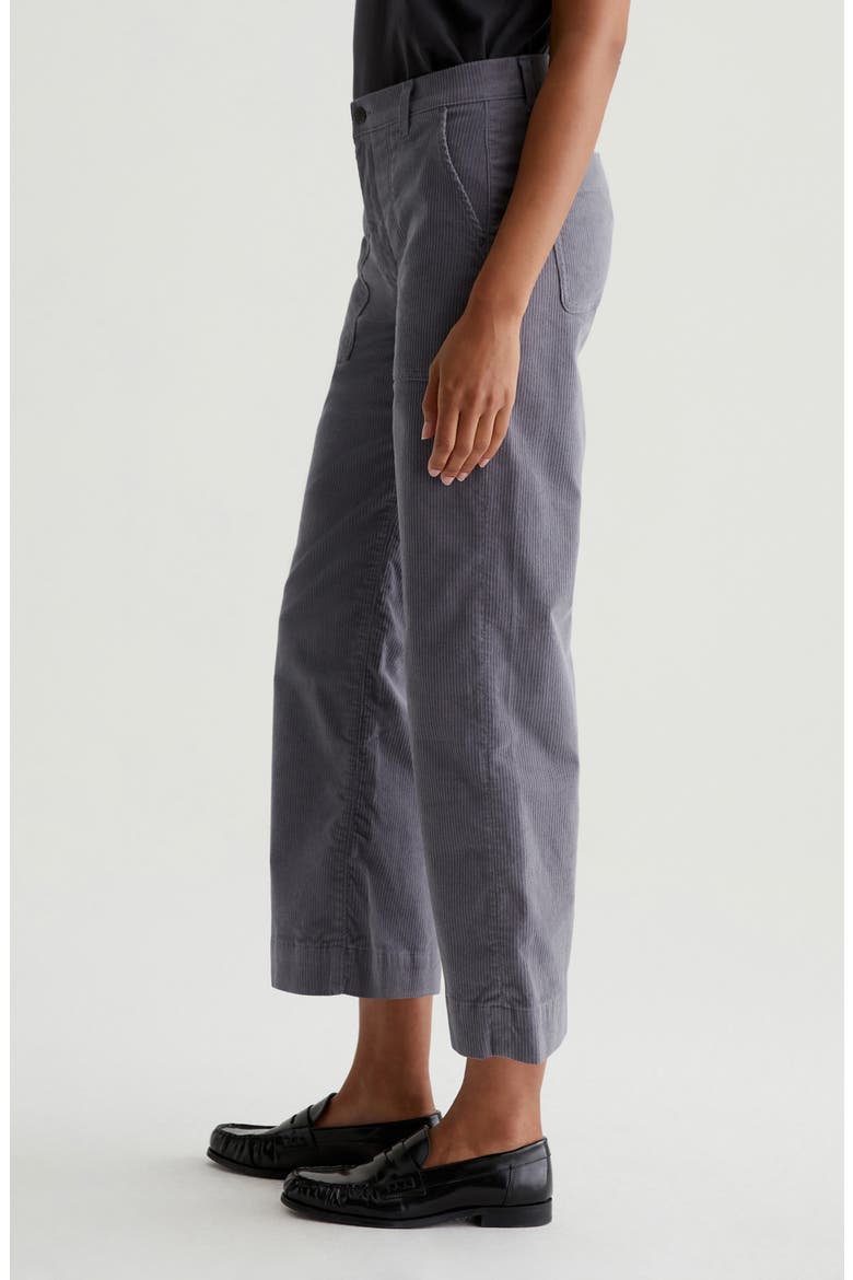 Saige Mid Rise Wide Leg Corduroy Pants, Alternate, color, GREY EMBER