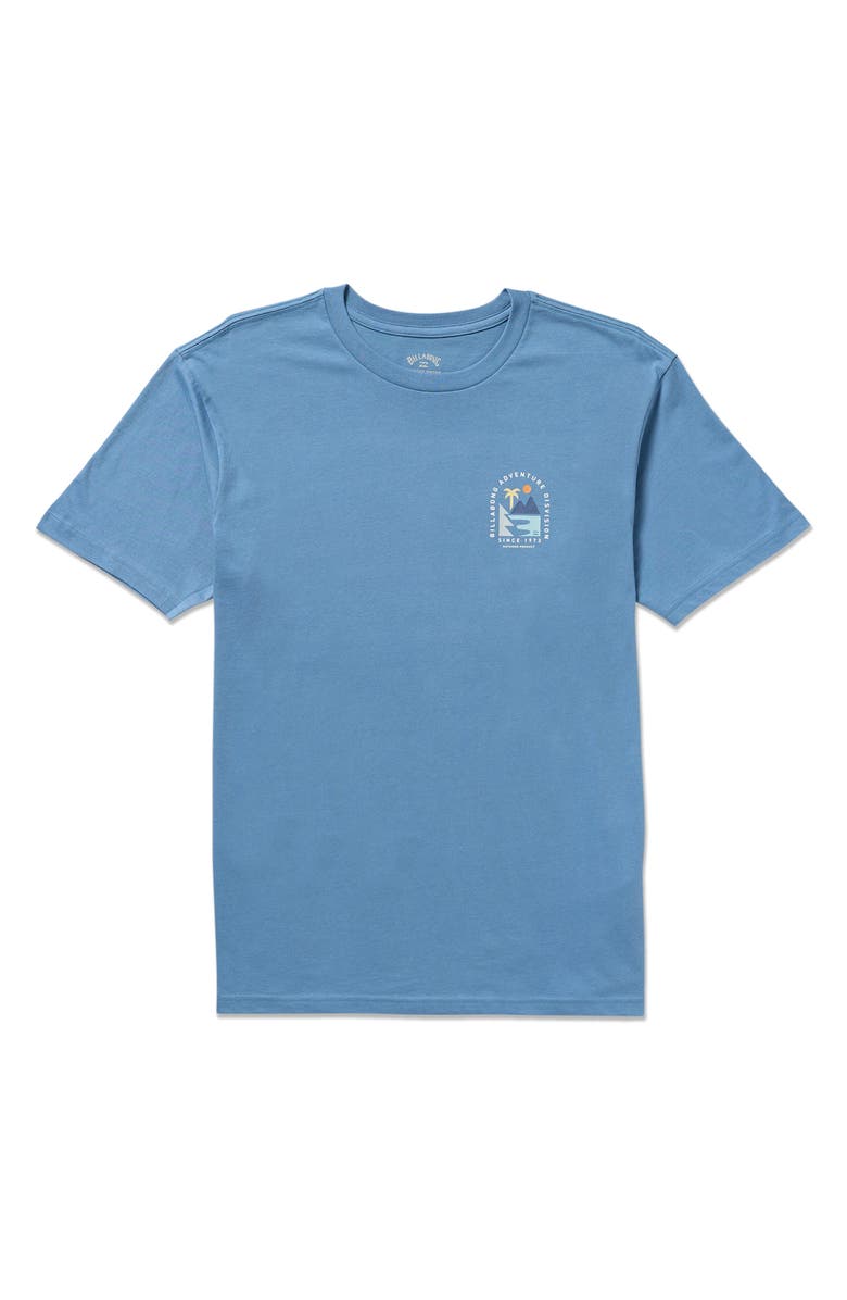 Billabong Sundown Adventure Division Organic Cotton Graphic T-Shirt, Alternate, color, Carolina Blue