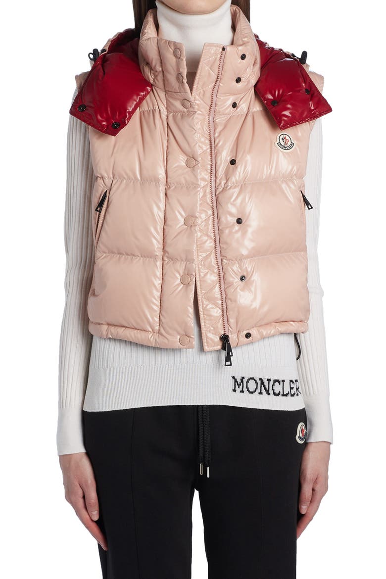 Alpiste Down Hooded Puffer Vest, Main, color, PINK