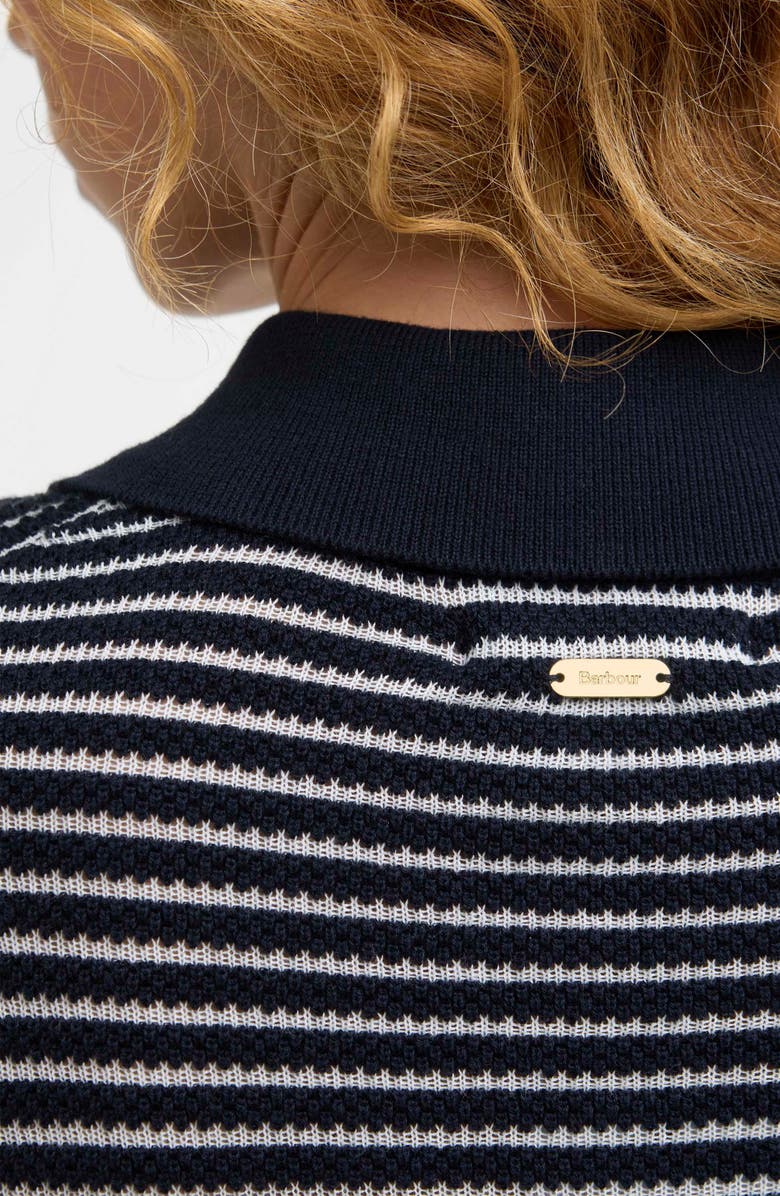 Barbour Inez Stripe Polo Sweater, Alternate, color, Dark Navy Stripe
