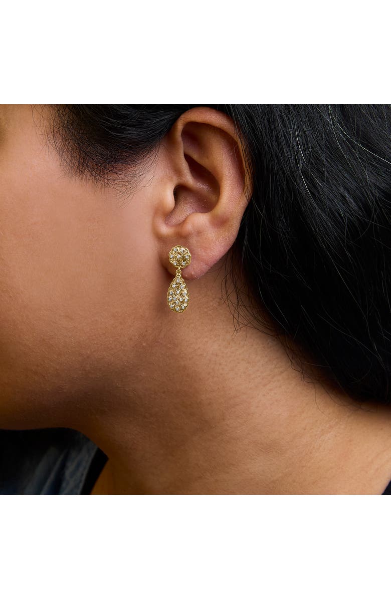 Haus of Brilliance 14K Yellow Gold Plated Silver 1/5 Cttw Diamond Teardrop Filigree Earrings, Alternate, color, Yellow