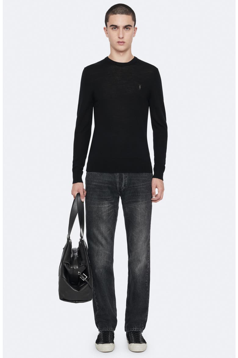 Loose Straight Leg Jeans, Alternate, color, WASHED BLACK