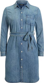 Lauren Ralph Lauren Jameika Long Sleeve Denim Shirtdress
