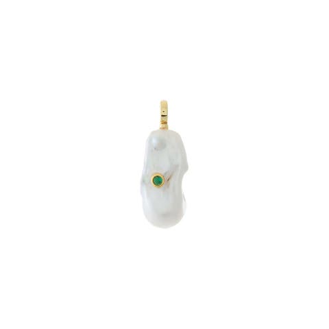 Colored Center Stone Baroque Pearl Charm