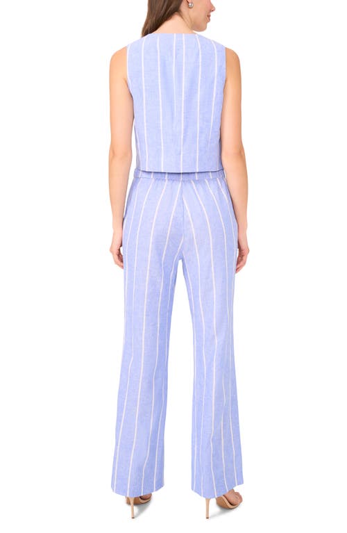 Shop Halogenr Halogen(r) Stripe Linen Blend Straight Leg Pants