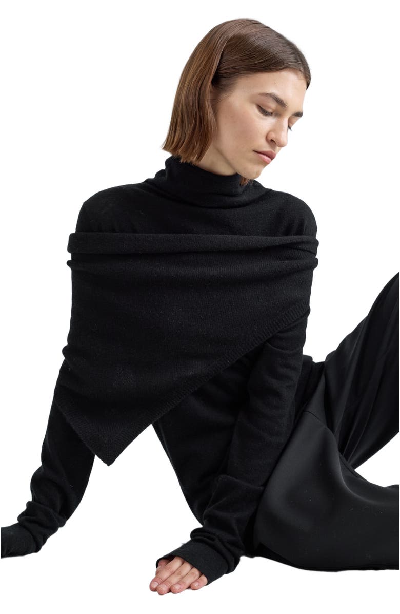Almina Concept Funnel Wool/Cash Turtleneck, Alternate, color, Black