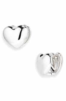 Nadri Sunlight Heart Huggie Hoop Earrings