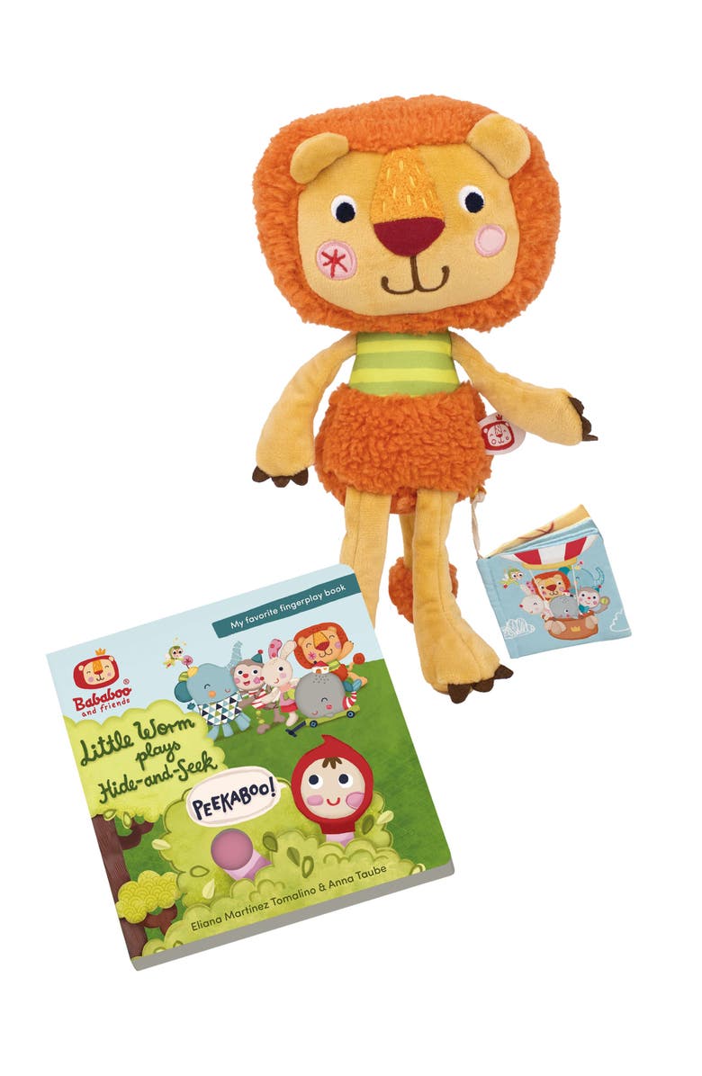 Bababoo and friends<sup>®</sup> Bababoo Lion Hide-and-Seek Book & Plush Set, Main, color, Grey