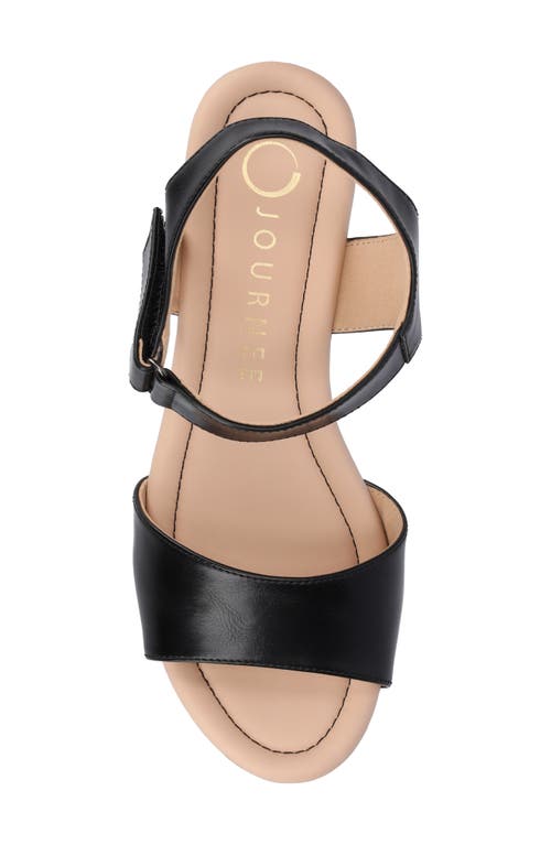 Shop Journee Collection Ranae Platform Wedge Cork Sandal In Black
