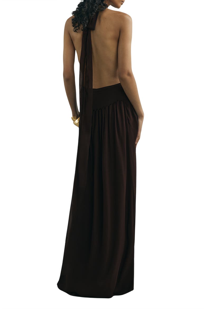 Luna Halter Gown, Alternate, color, CHOCOLATE