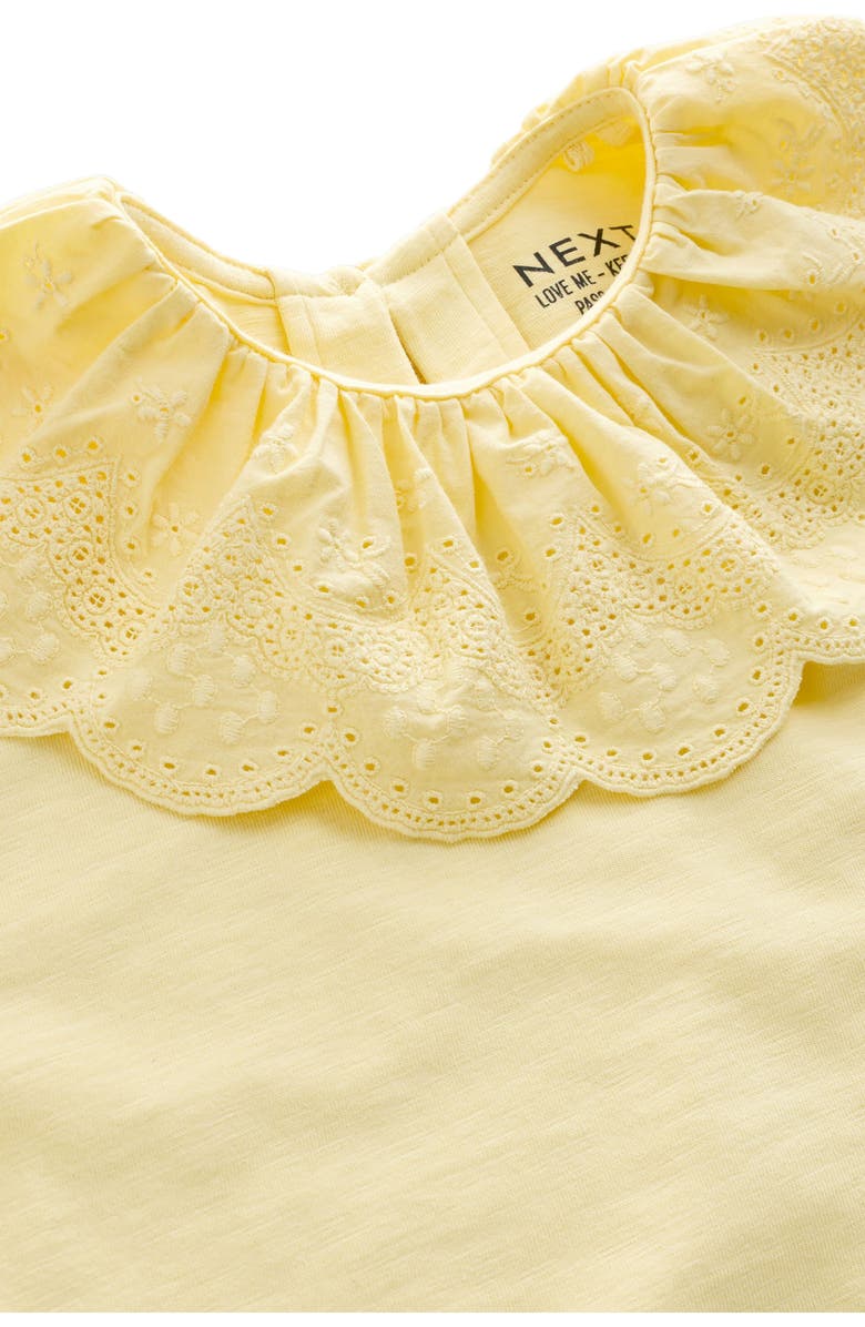 NEXT Kids' Frill Collar T-Shirt, Alternate, color, Yellow