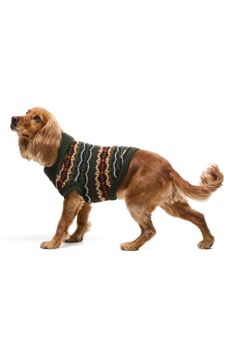 Fair Isle Dog Sweater & Matching Owners Hat Set