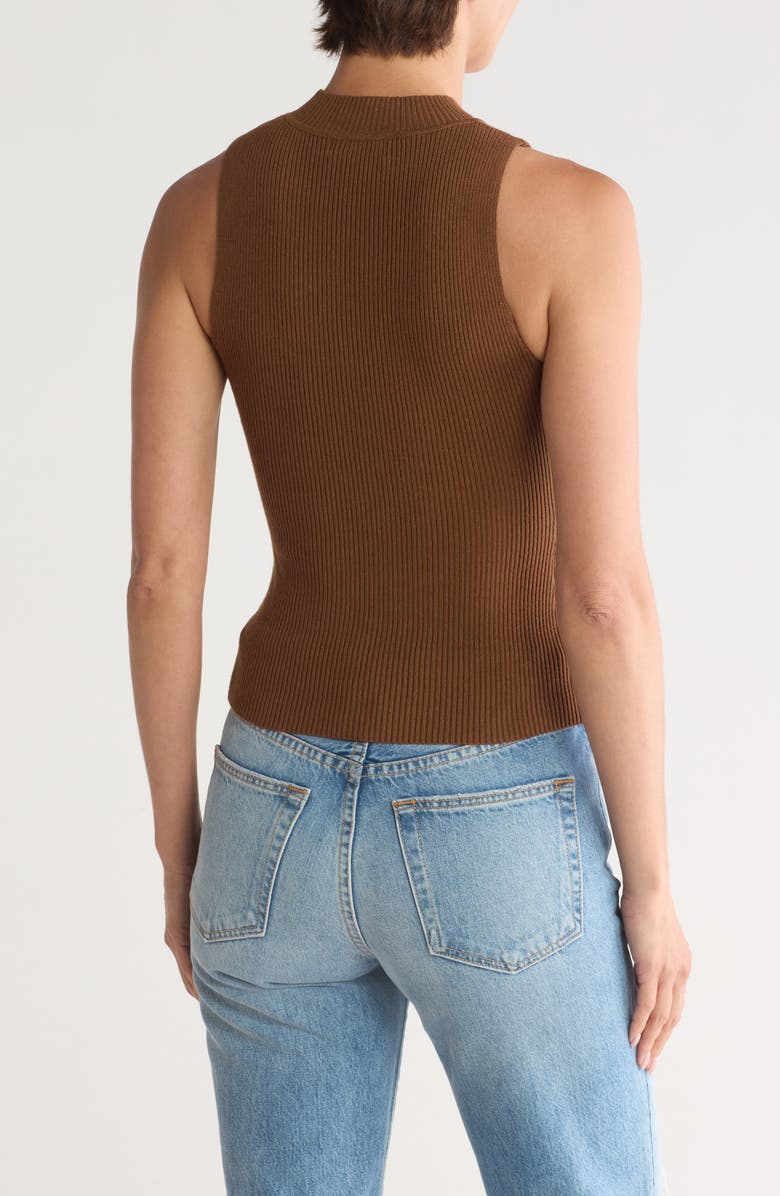 Blu Pepper Ribbed Mock Neck Tank, Alternate, color, Brown