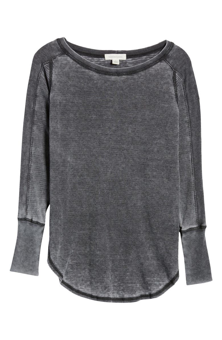 Treasure & Bond Thermal Knit Shirttail Hem Long Sleeve Tee, Alternate, color,