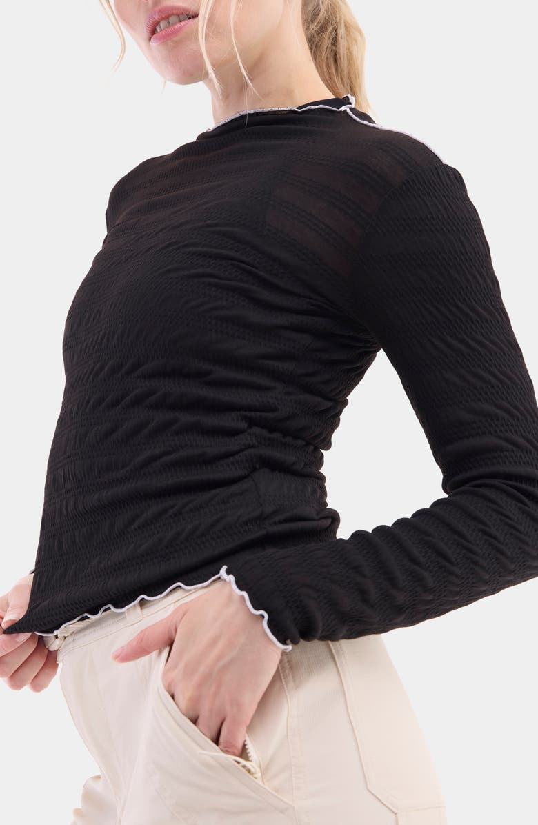 Halfdays Ynes Texture Top, Alternate, color, Black