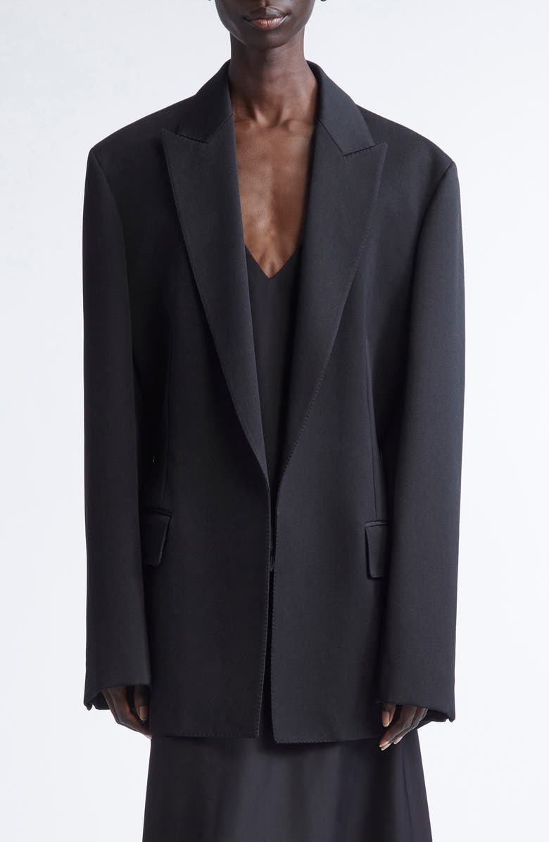 FFORME Elaina Tailored Wool Blazer, Main, color, Black