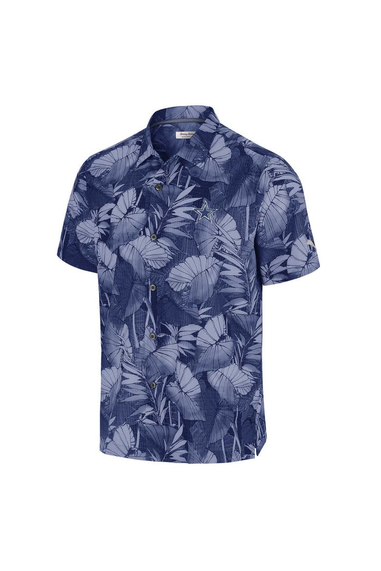 Men's Tommy Bahama Navy Dallas Cowboys Bahama Coast Nuevo Fronds Camp Button-Up Shirt, Alternate, color, Navy