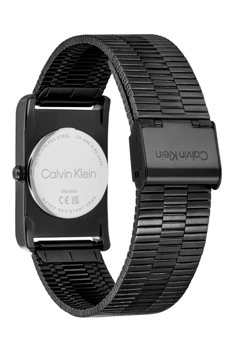 Dapper Quartz Mesh Strap Watch, 24mm, Alternate, color, BLACK