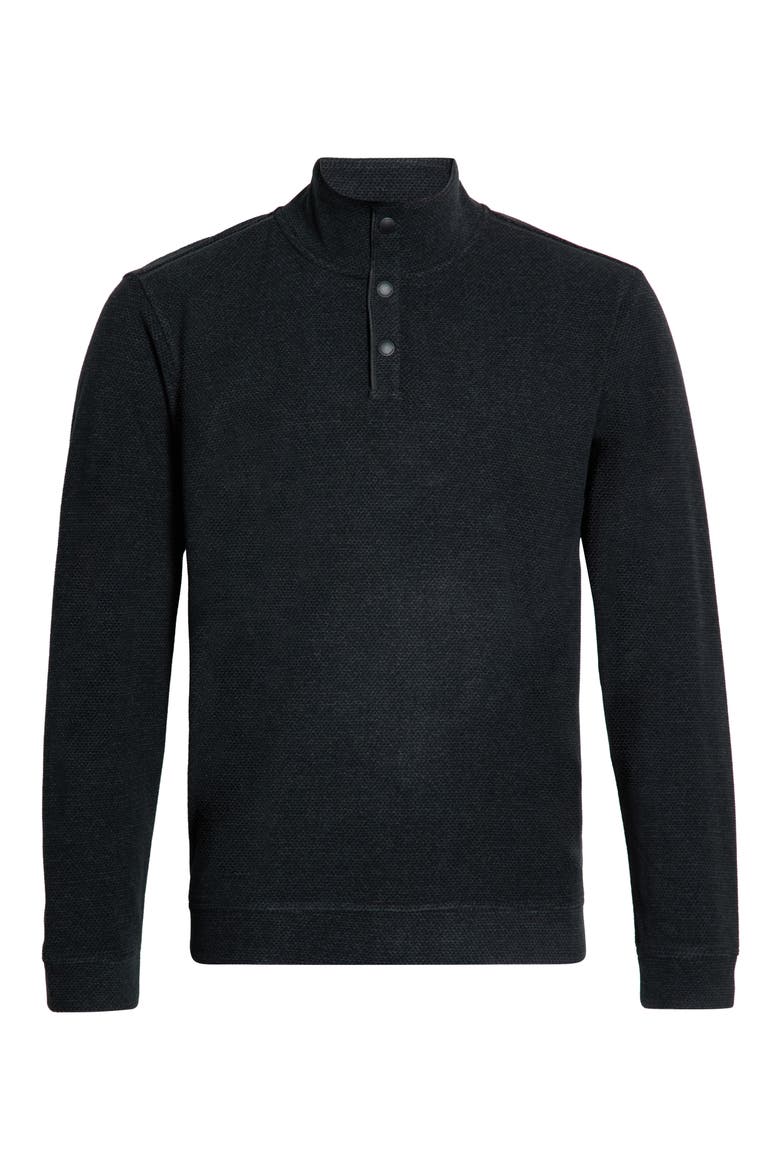 Seabridge Snap Mock Neck Sweatshirt, Alternate, color, BLACK