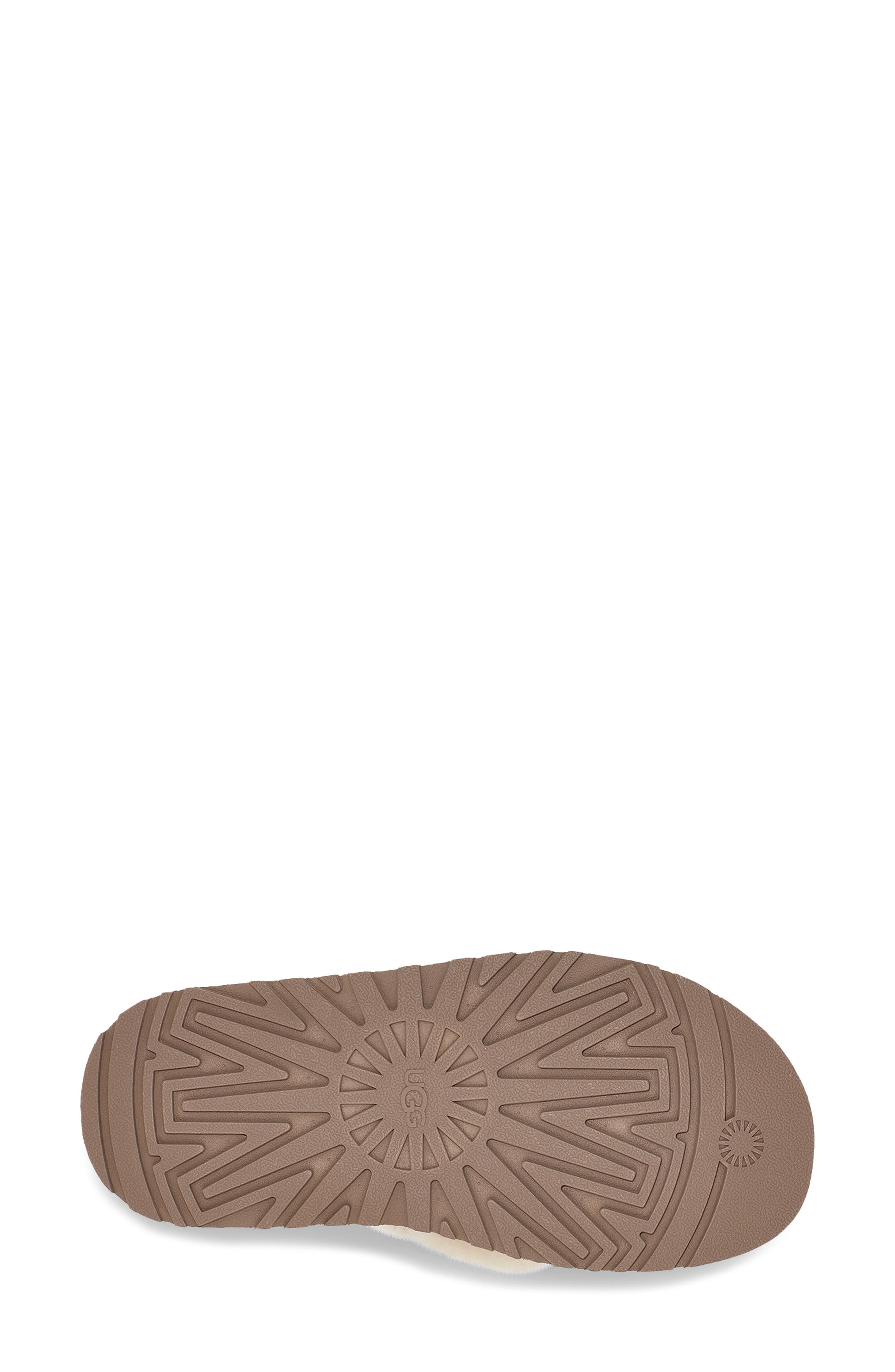 Disco Cross Genuine Shearling Slide, Alternate, color, CHESTNUT