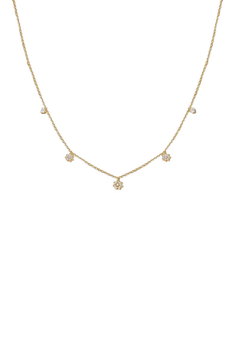MADE BY MARY Flora Luxe Floating Necklace, Main, color, Gold Vermeil