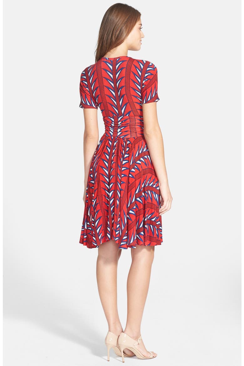 'Hannah' Print Jersey Fit & Flare Dress, Alternate, color, PALM ANGLES