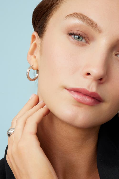Oradina Sterling Silver Swirl Dome Ring In Silver