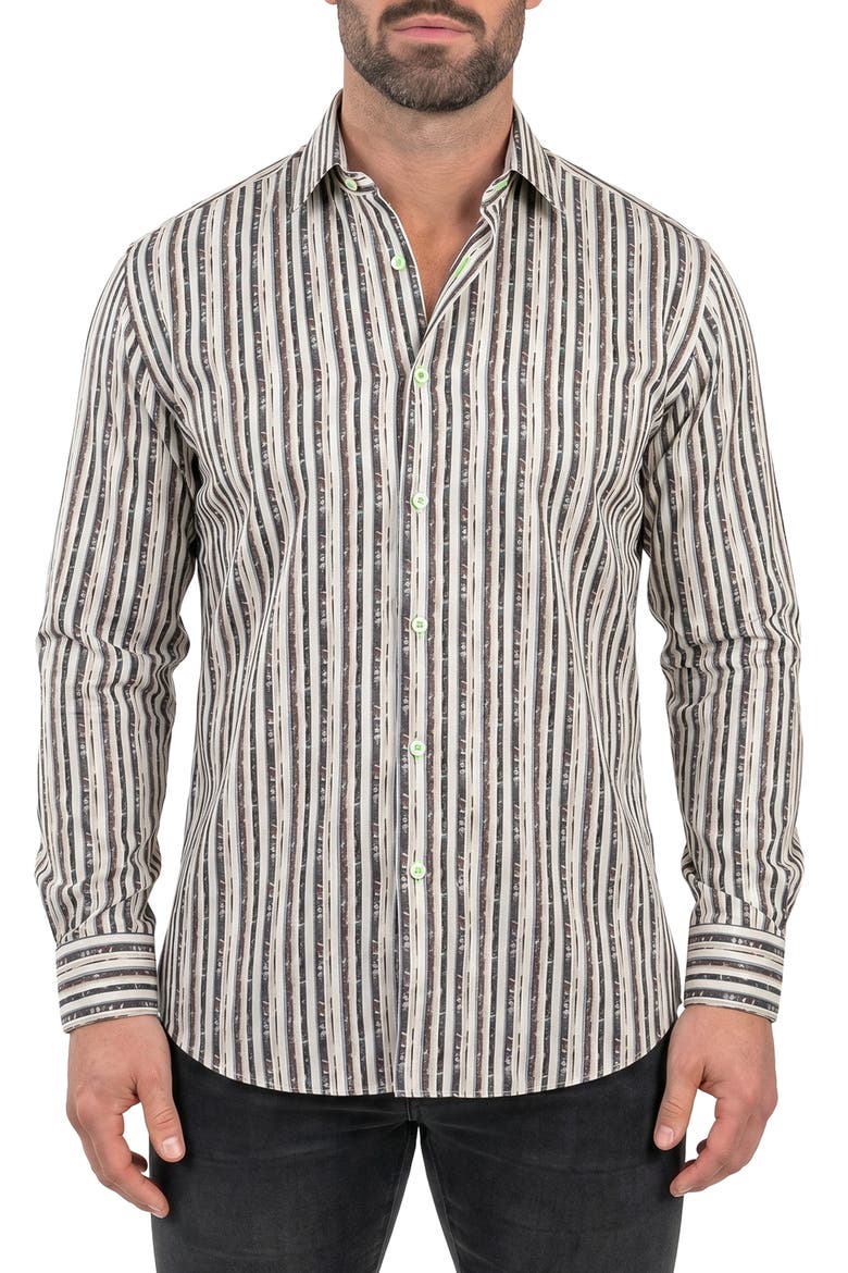 Fibonacci Contemporary Fit Button-Up Shirt, Main, color, WHITE MULTI