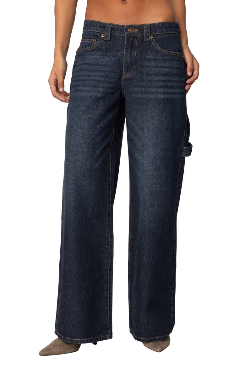 Wide Leg Carpenter Jeans, Main, color, INDIGO-BLUE-RAW-WASH