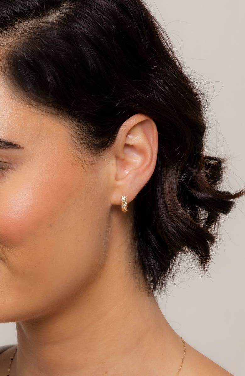 MIRANDA FRYE Dahlia Huggie Hoop Earrings, Alternate, color, Gold