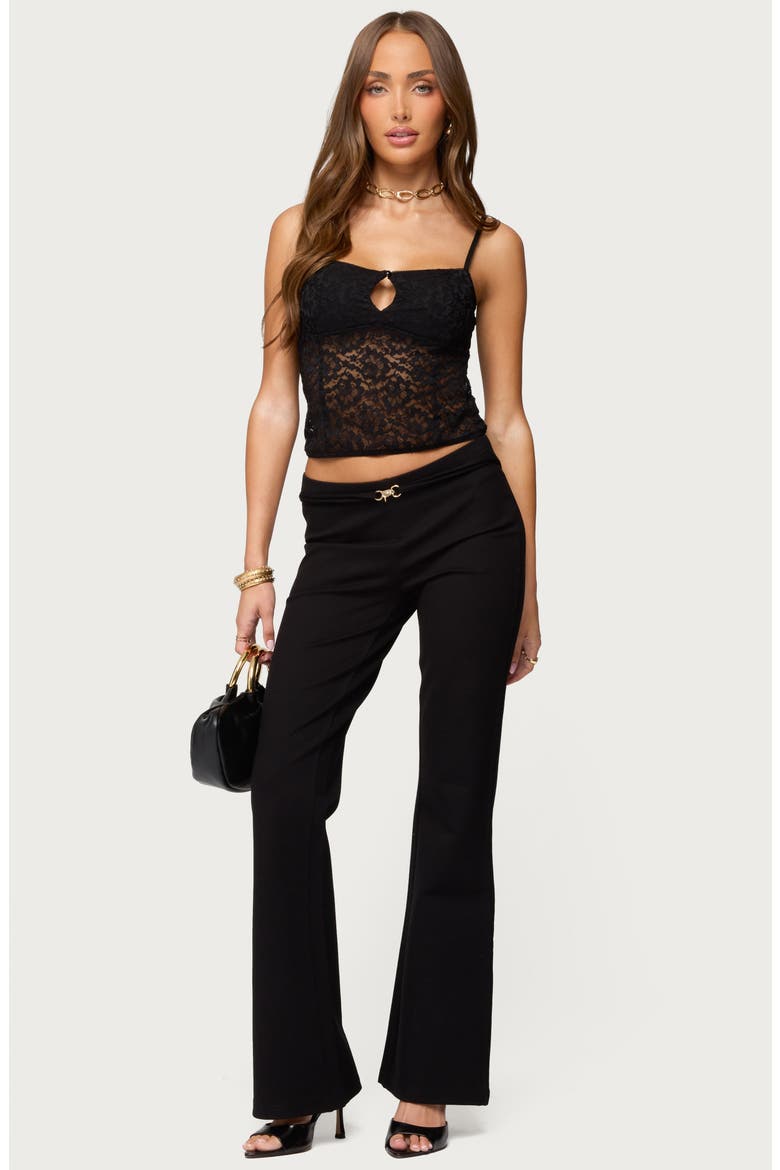 Janice Sheer Lace Crop Camisole, Alternate, color, BLACK