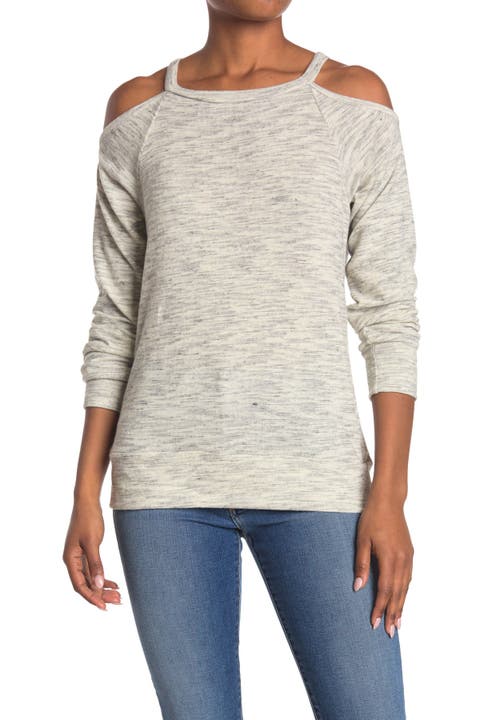 Cold Shoulder Knit Sweatshirt
