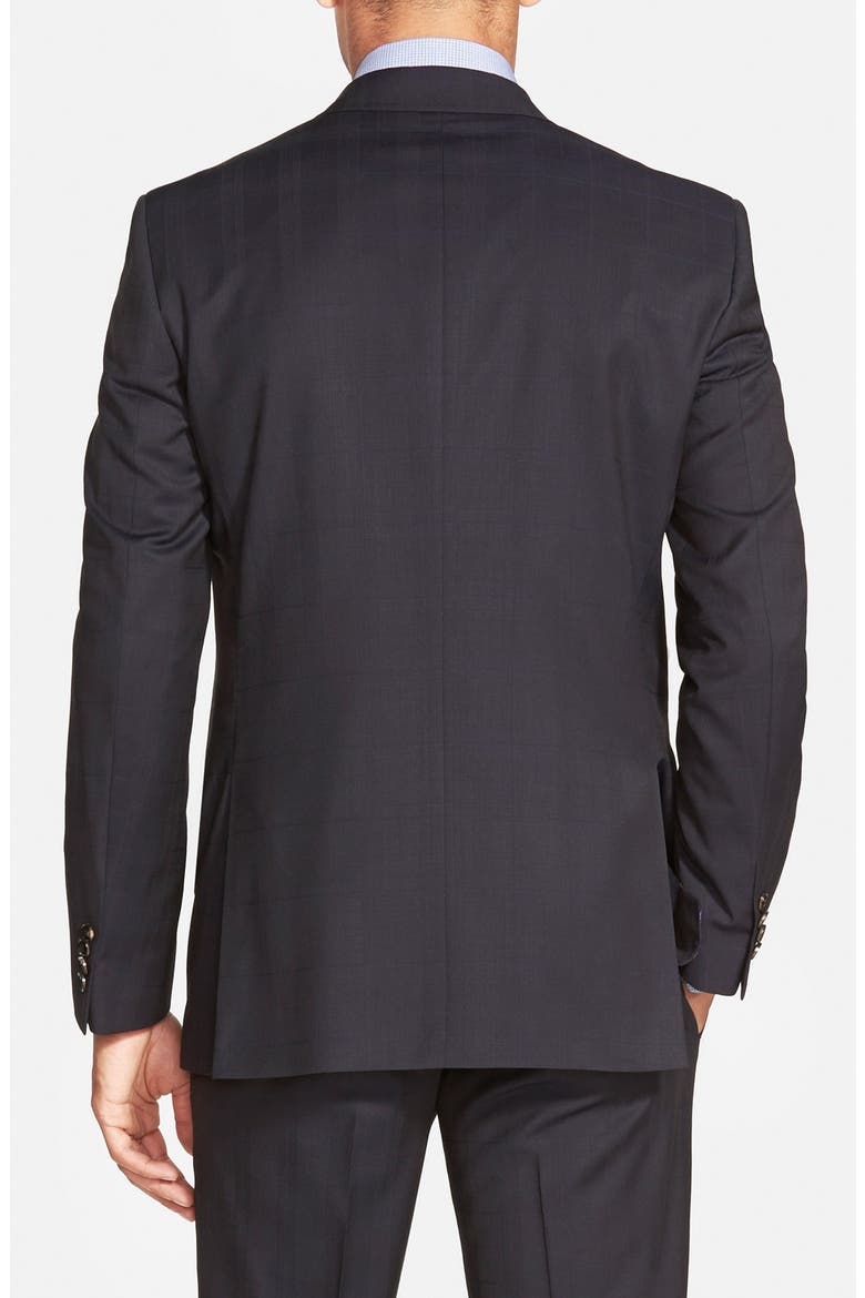 'Jones' Trim Fit Plaid Wool Suit, Alternate, color, NAVY