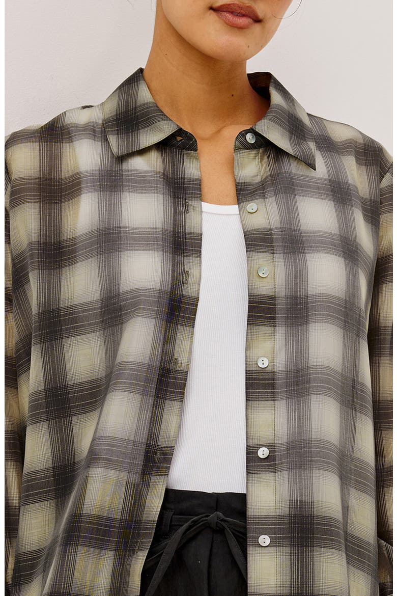 Bishop Plaid Button-Up Shirt, Alternate, color, ONYX TAUPE