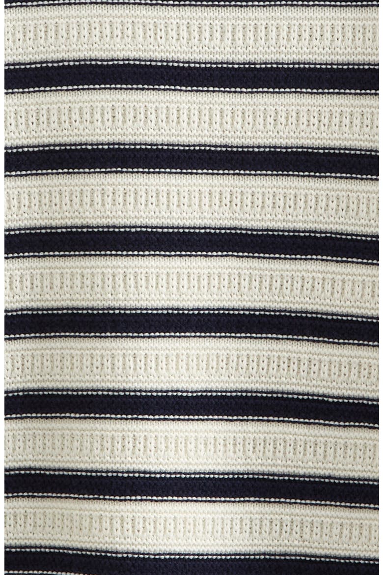 Kids' Textured Stripe Cotton Blend Crewneck Sweater, Alternate, color, NAVY PIN- IVORY TEXTURE STRIPE