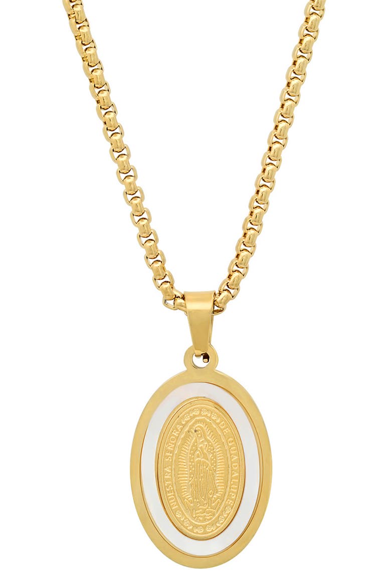 Senora de Guadalupe Pendant Necklace, Main, color, YELLOW