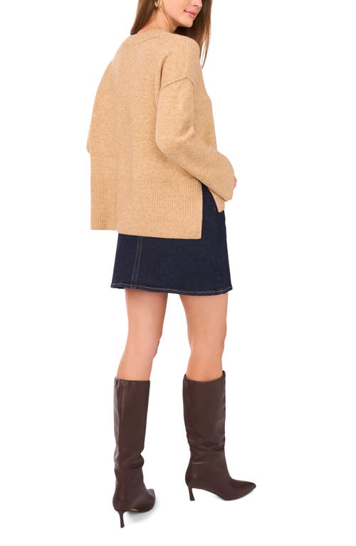 Vince Camuto High-low V-neck Sweater In Animal Print