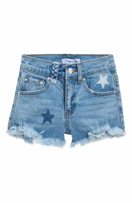 Vintage Havana Kids' Star Patch Distressed Denim Shorts