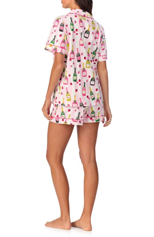 Bedhead Pajamas Printed Organic Cotton Jersey Shorty Pajama Set In Champagne Toast
