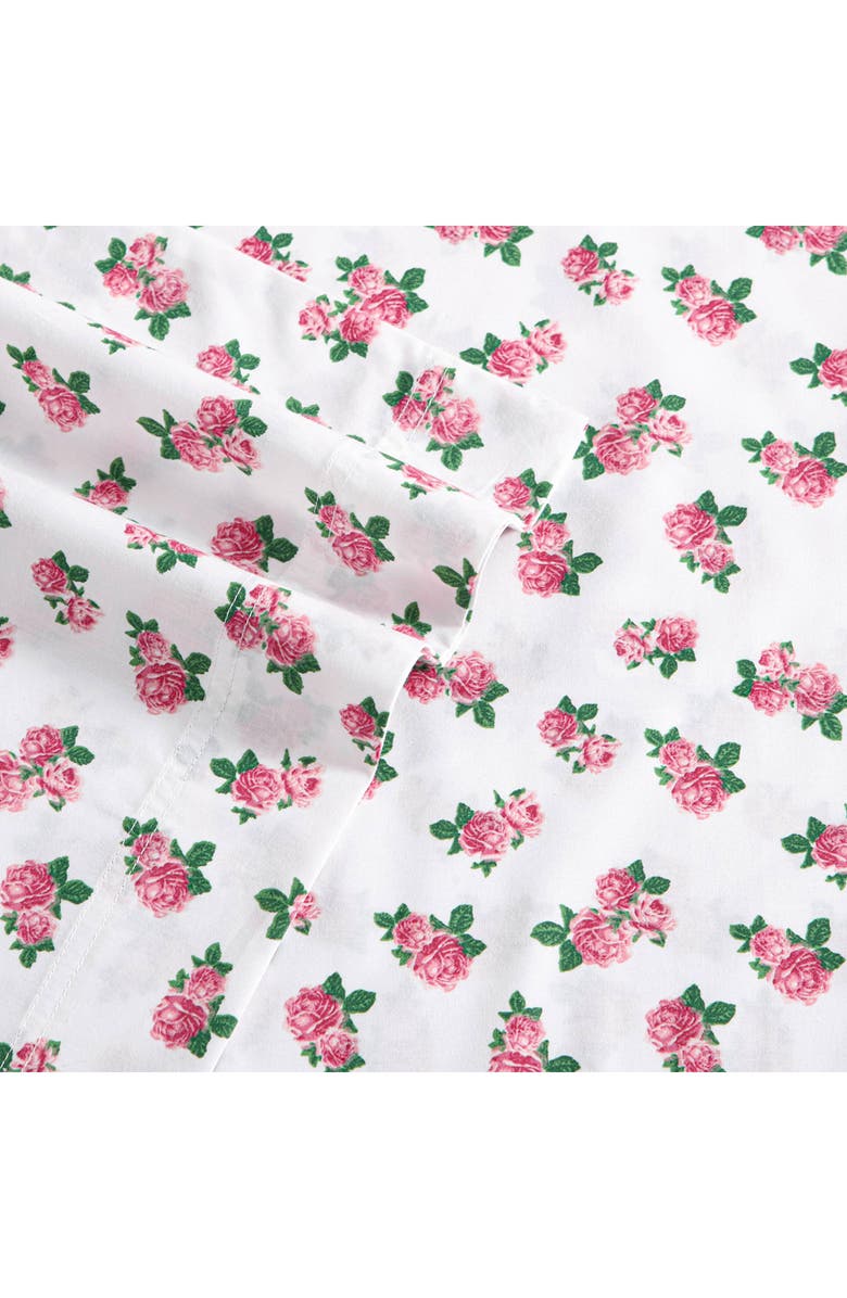Betsey Johnson Teeny Tiny Roses 200 Thread Count Cotton Percale Sheet Set, Alternate, color, Lt-Pastel Pink