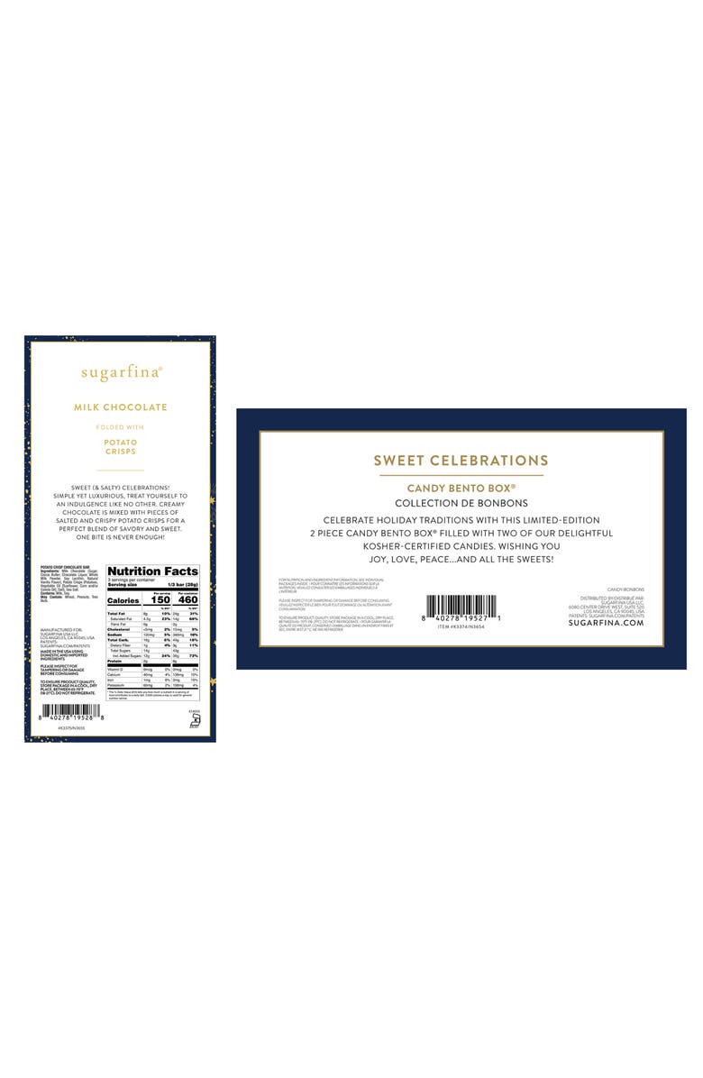 sugarfina Sweet Celebrations Candy Bento Box & Chocolate Bar Bundle, Alternate, color, 