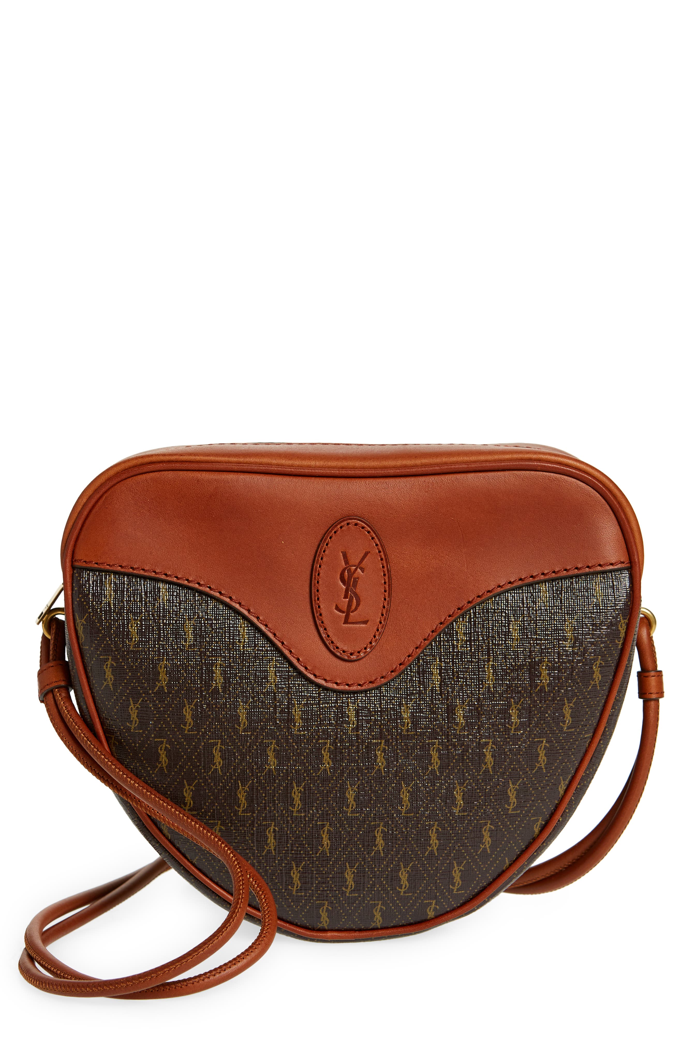 Saint Laurent Monogram Coeur Canvas Crossbody Bag, Main, color, 